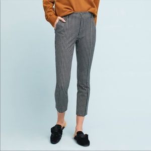 Anthropologie Checker Black and White Pants
